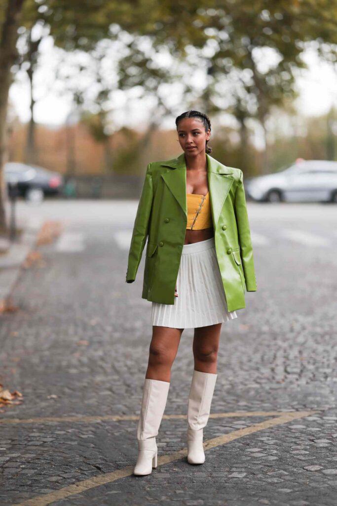 12.  Oversized Blazer paired with a Skirt